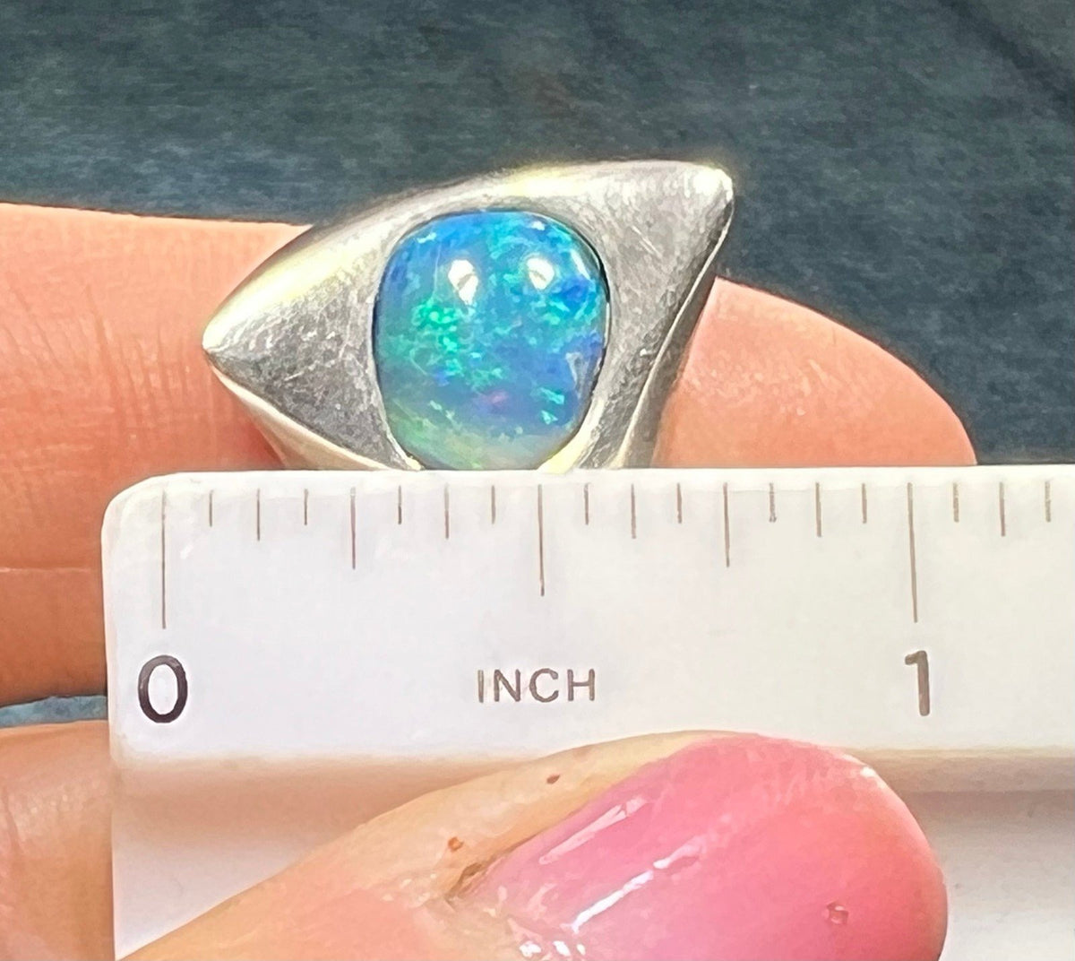 Australian Boulder Danish Modern Abstract Ring. 925 Silver. MCM *Video*