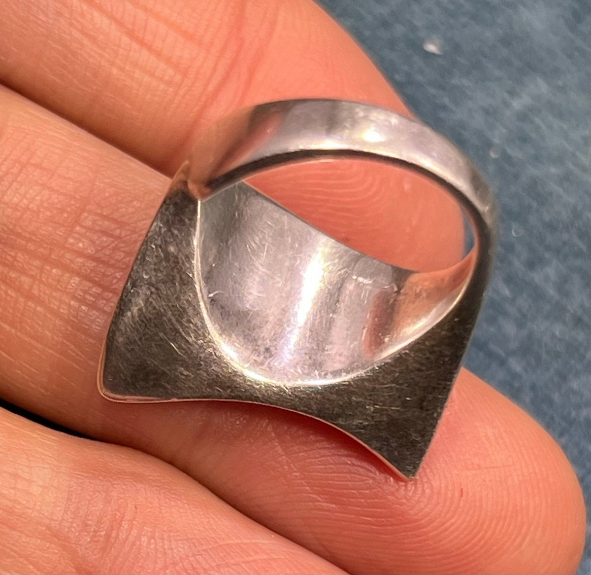 Australian Boulder Danish Modern Abstract Ring. 925 Silver. MCM *Video*