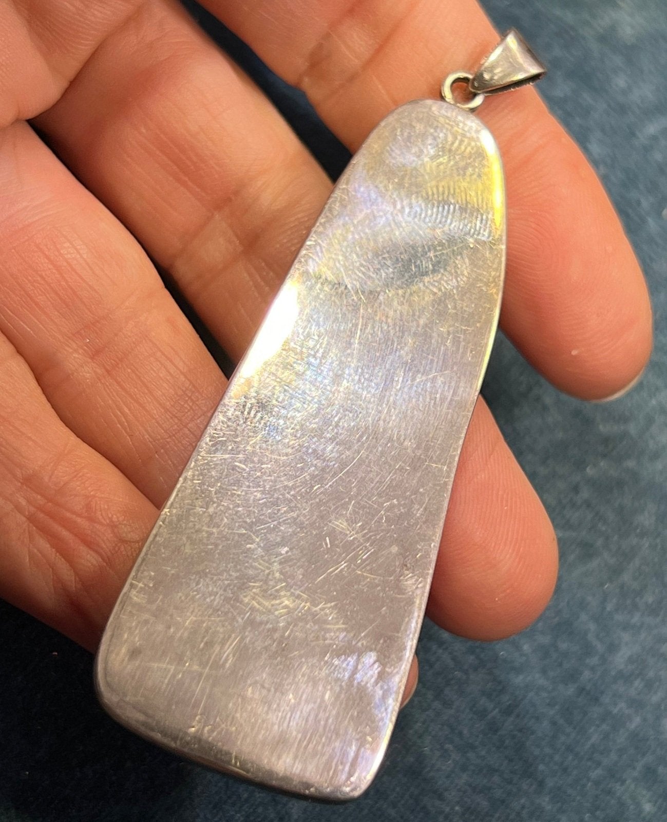 Australian Boulder Lavender Blue Jelly Opal Pendant in 925. 3" + 27g *Video*