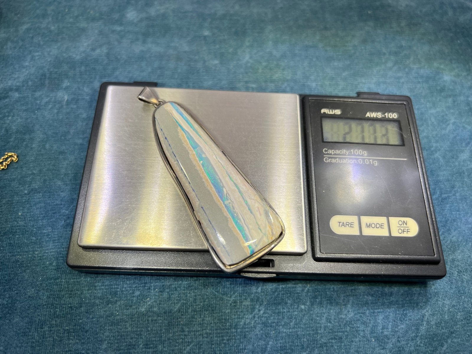 Australian Boulder Lavender Blue Jelly Opal Pendant in 925. 3" + 27g *Video*