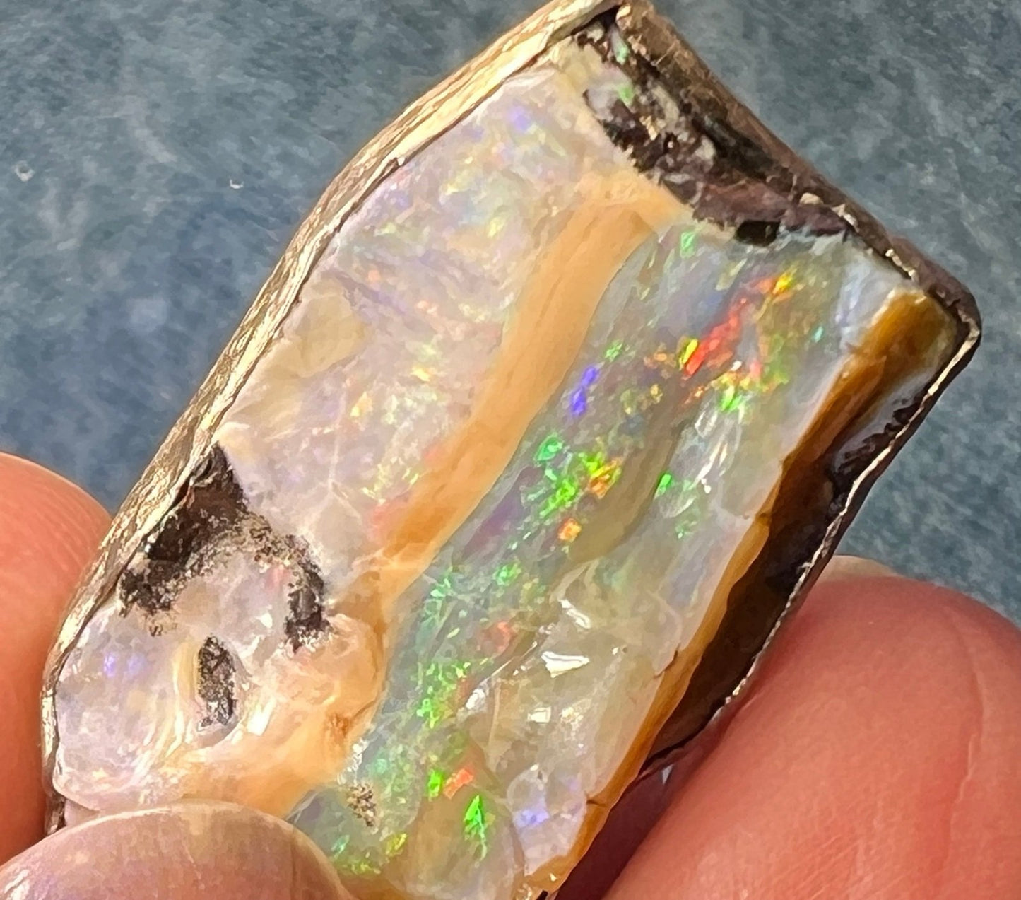 Australian Boulder Opal Pendant in Chunky 925 Sterling Silver *Video*