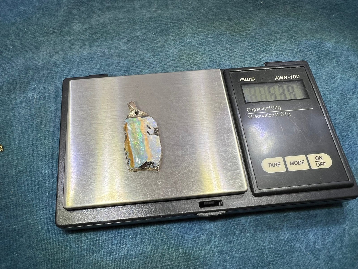 Australian Boulder Opal Pendant in Chunky 925 Sterling Silver *Video*