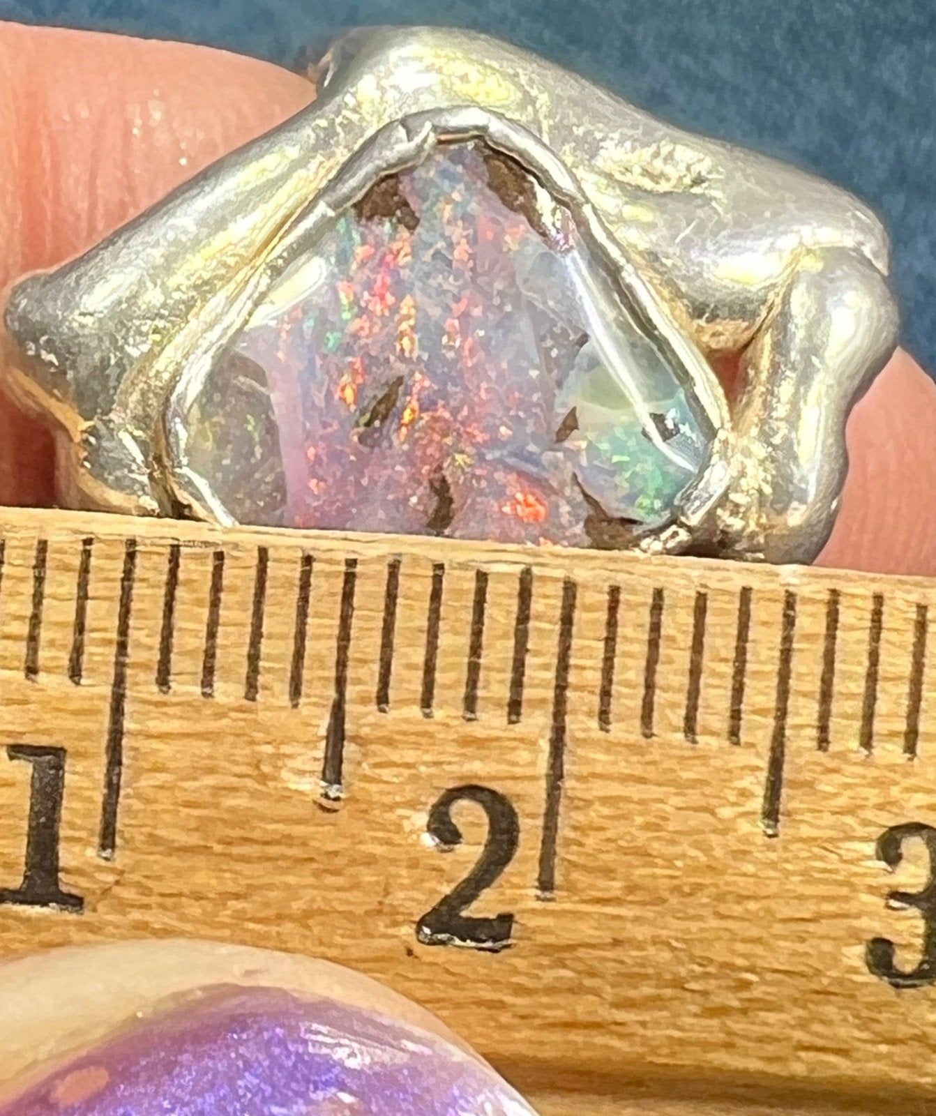 Australian Boulder Opal Ring in 925 Sterling Silver. 8g + 0.9" *Video*