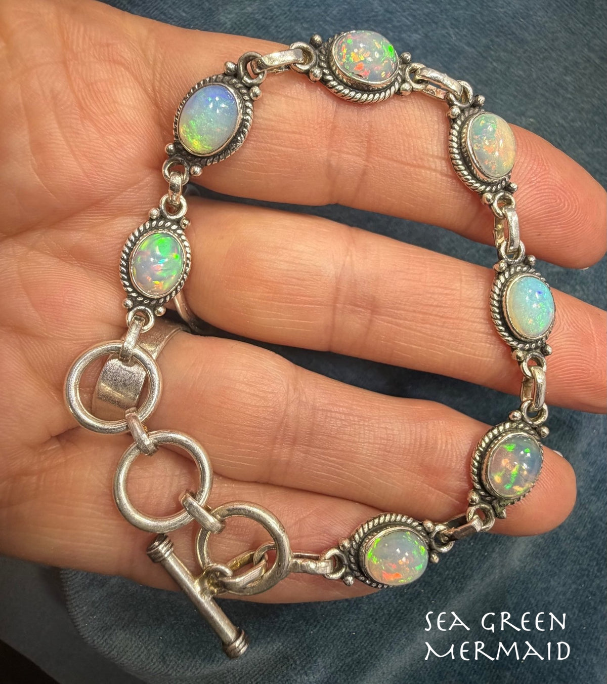 Australian Jelly Opal Bracelet in Sterling Silver *Video*