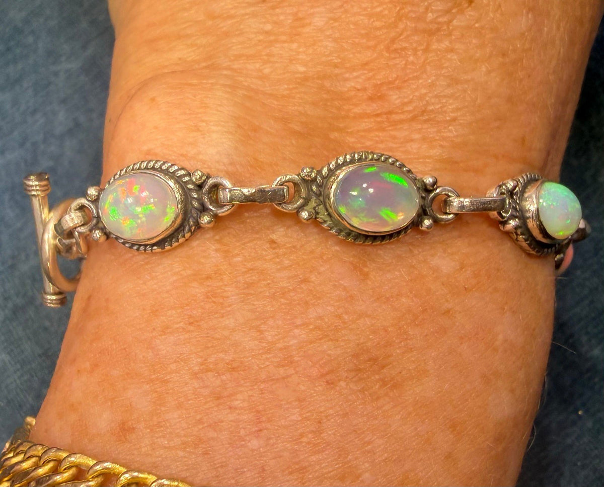 Australian Jelly Opal Bracelet in Sterling Silver *Video*