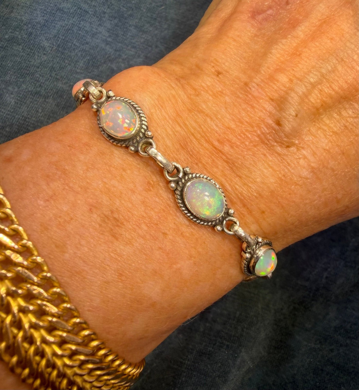 Australian Jelly Opal Bracelet in Sterling Silver *Video*