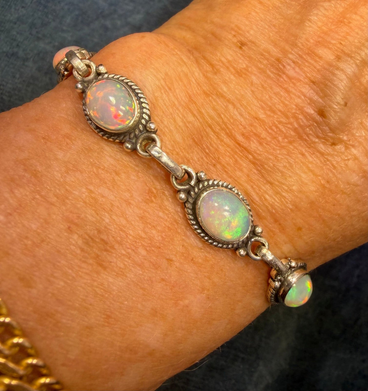 Australian Jelly Opal Bracelet in Sterling Silver *Video*
