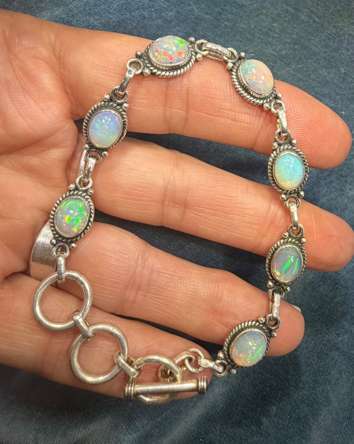 Australian Jelly Opal Bracelet in Sterling Silver *Video*