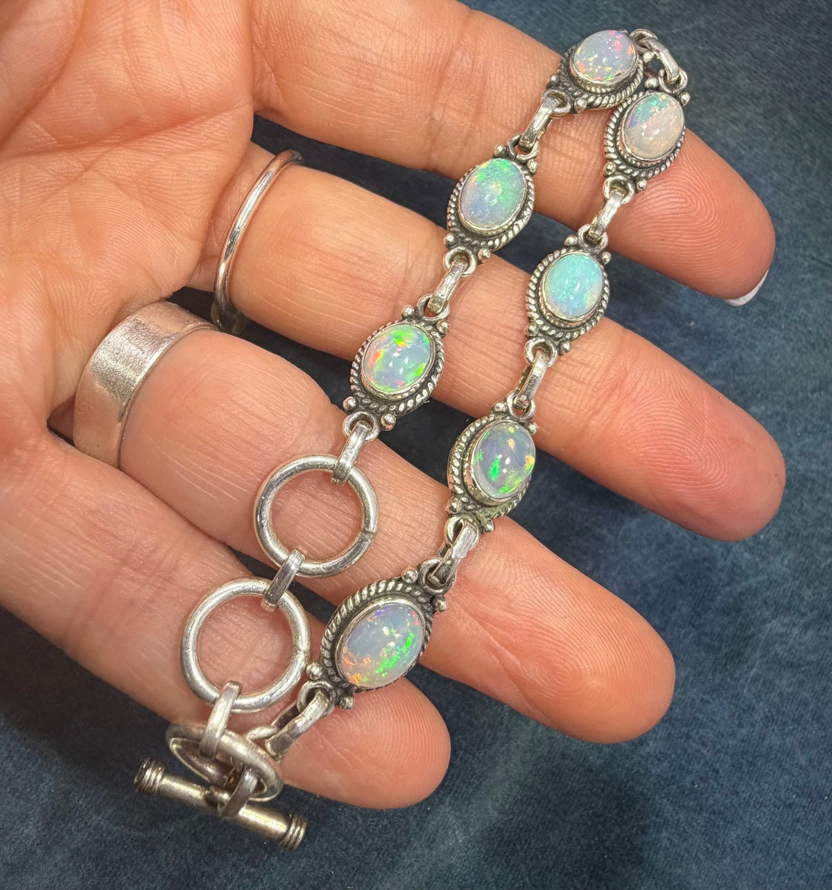 Australian Jelly Opal Bracelet in Sterling Silver *Video*