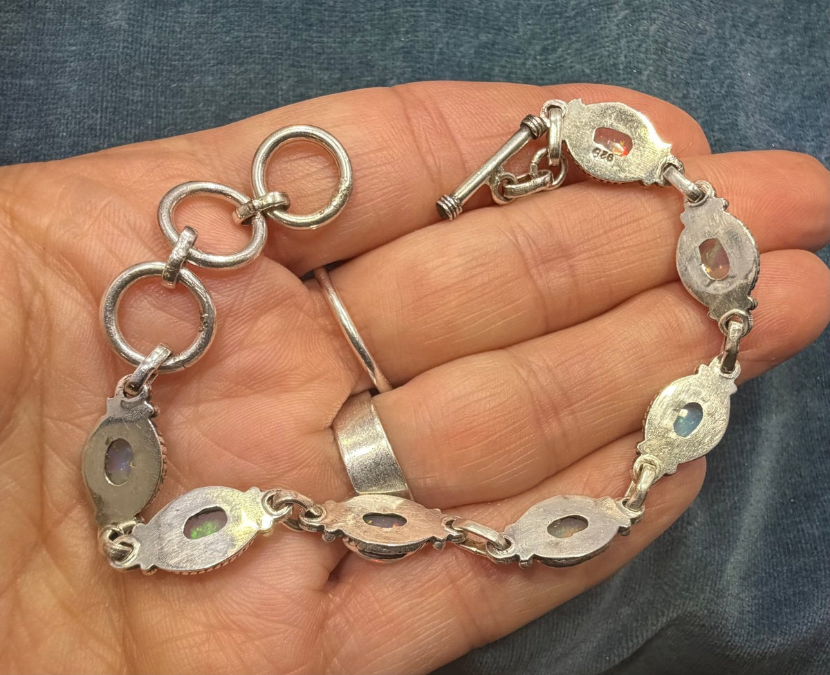 Australian Jelly Opal Bracelet in Sterling Silver *Video*