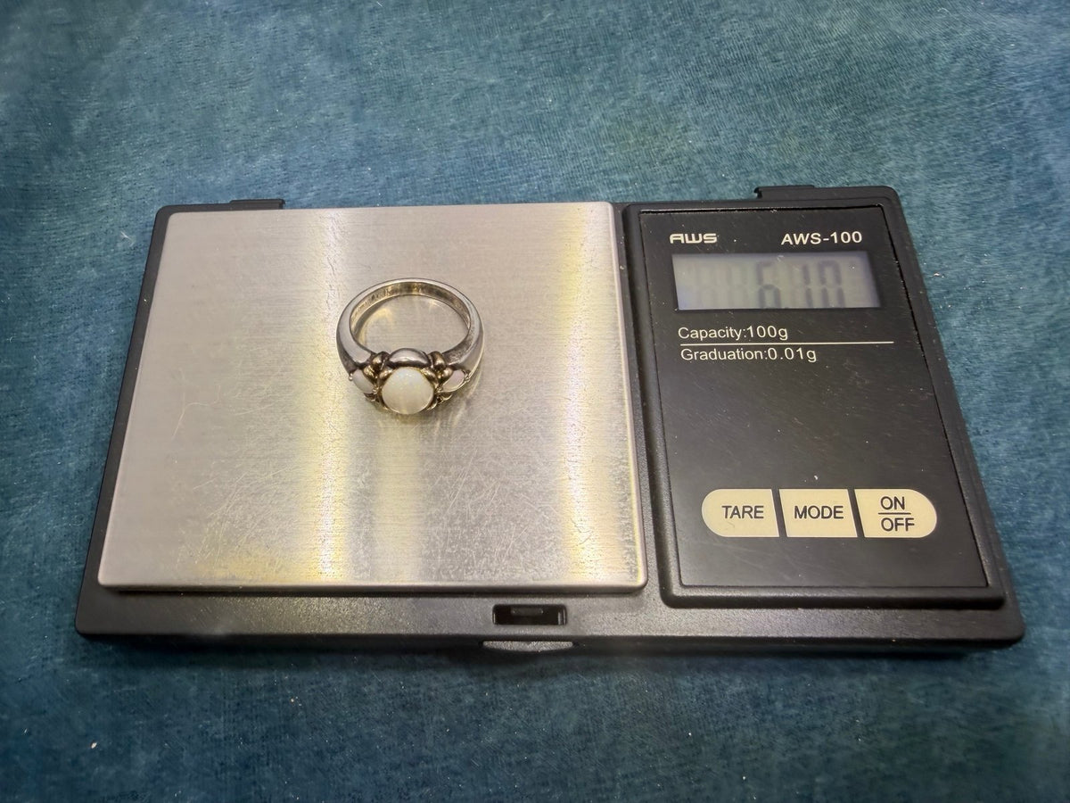 Australian Opal 3 Gem Sterling Silver Ring *Video*