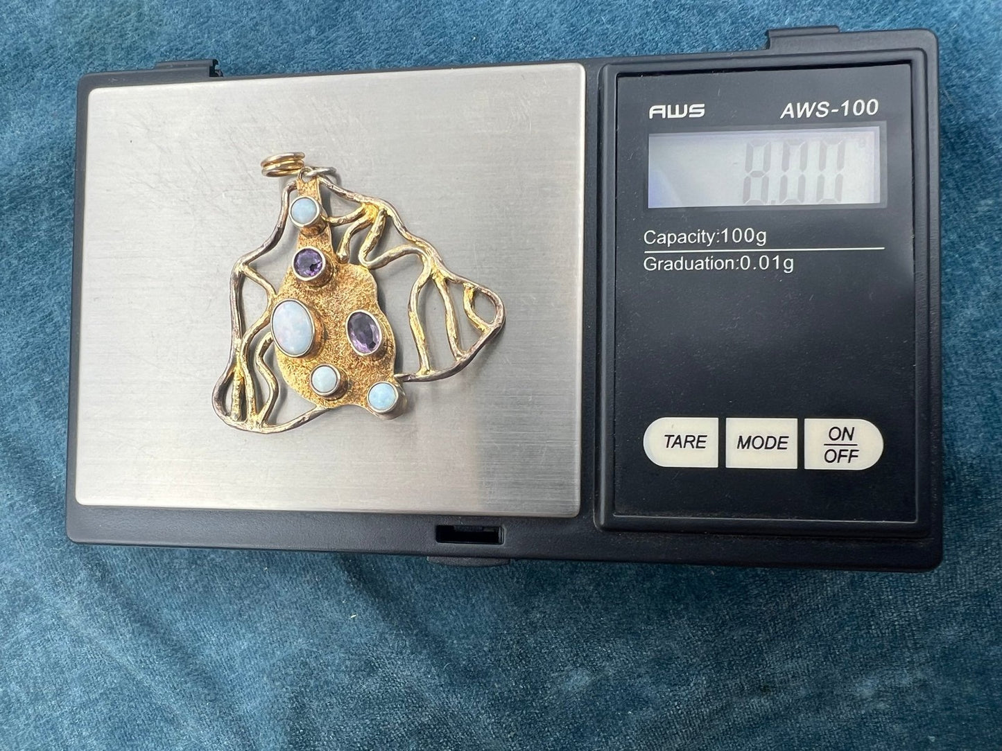 Australian Opal + Amethyst Artisan Butterfly Pendant. 2" *Video*