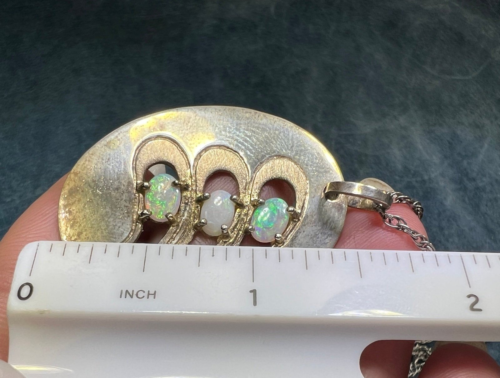 Australian Opal Artisan Oval Bear Claw Pendant. Free Chain! *VIDEO*