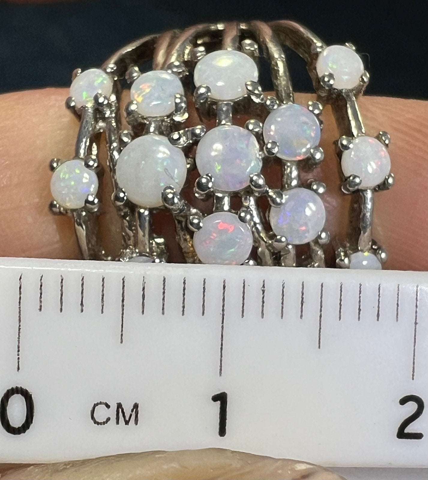 Australian Opal Multi-Band Harem Ring. Wide 3/4" Band *Video*