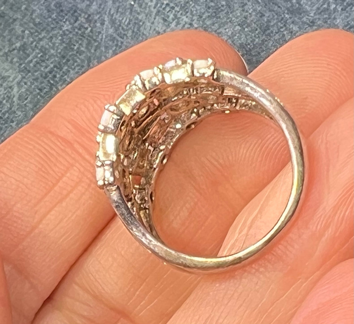 Australian Opal Multi-Band Harem Ring. Wide 3/4" Band *Video*