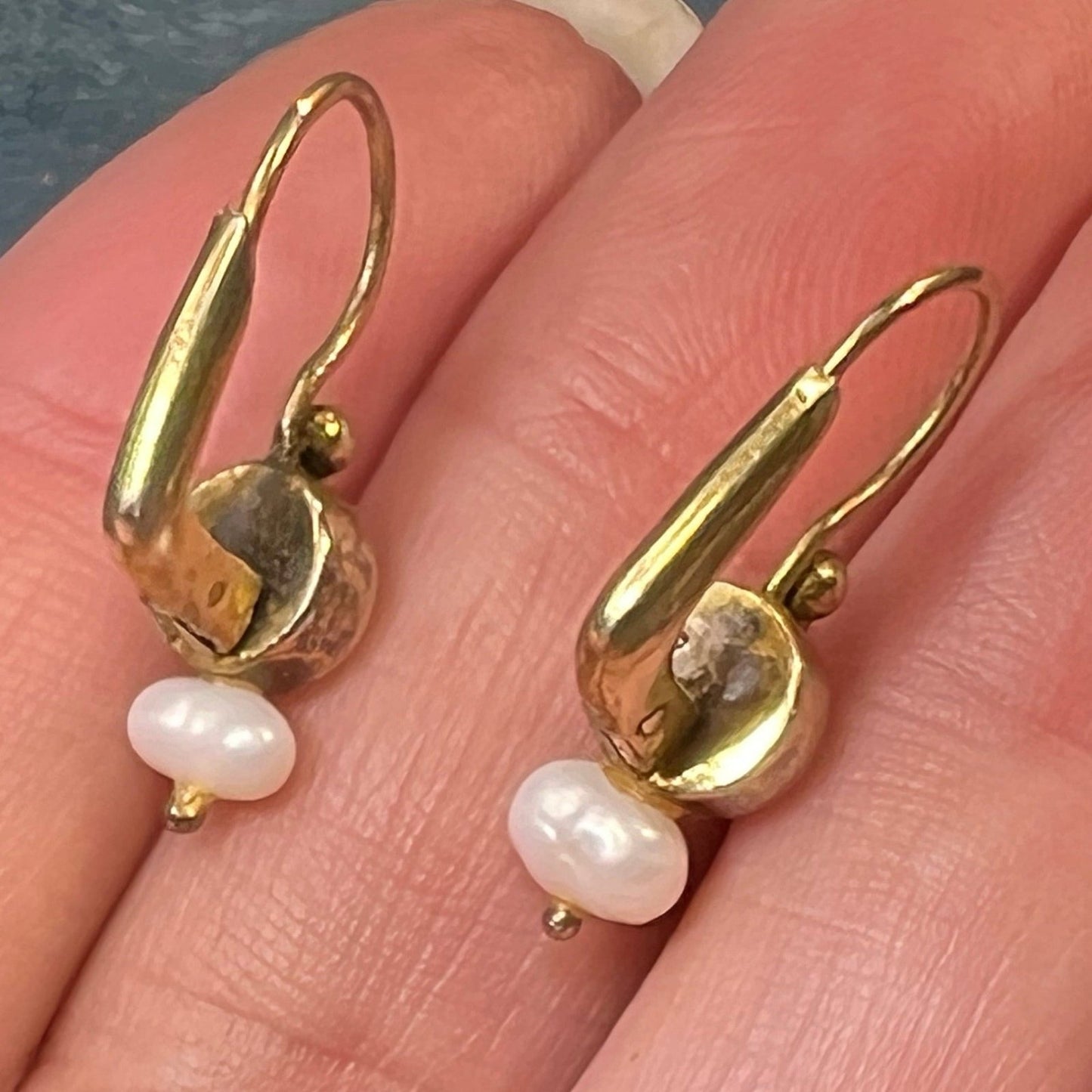 Australian Opal + Pearl Leverback Drop Silver Earrings *Video*