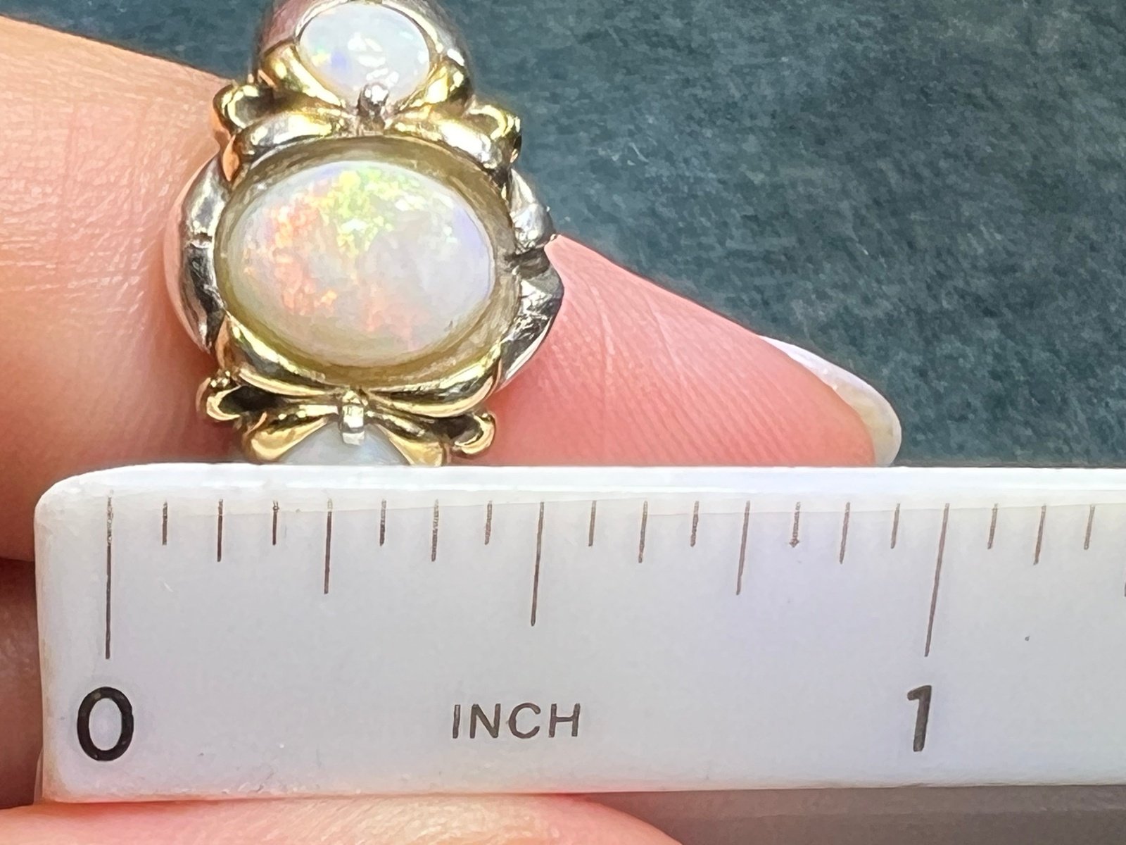 Australian Opal Trio Ring. Bezel-Set in Sterling Silver *Video*