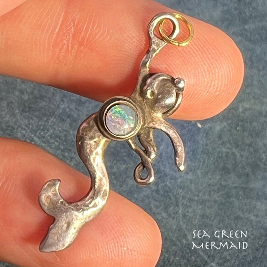 Australian Opal Triplet MERMAID 925 Pendant *Video* L