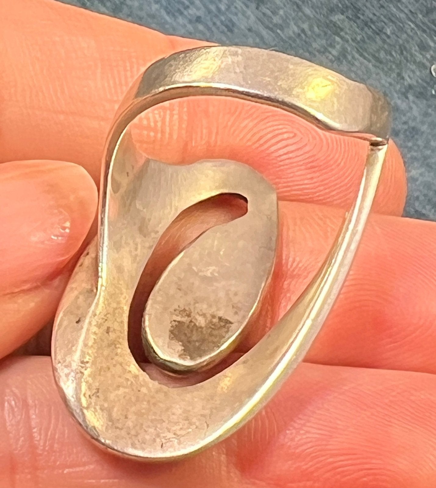 Australian Opal Triplet in 925 Danish Modern Snake Vortex Ring. 1.3" + 13g *Video*