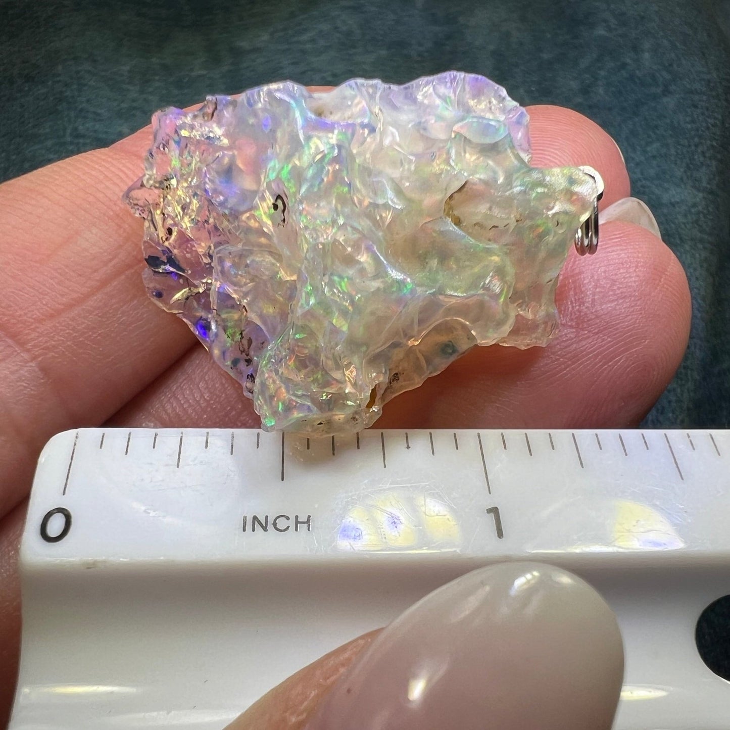 Australian Raw Unpolished Ore Jelly Opal Pendant in 925. 1.5" + 7g *Video*