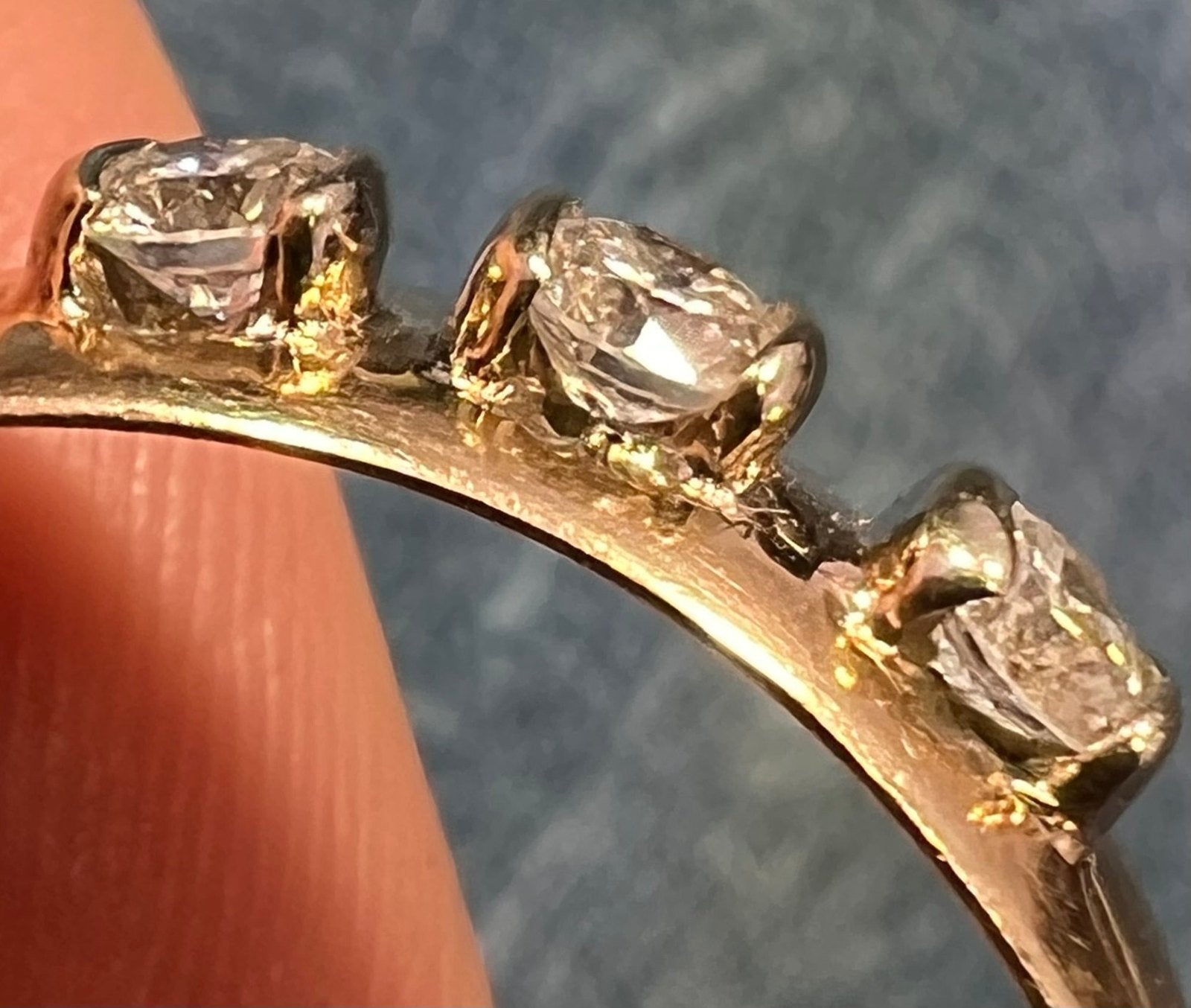 D- 10k Gold 3 Diamond Ring. Engagement/Wedding Band