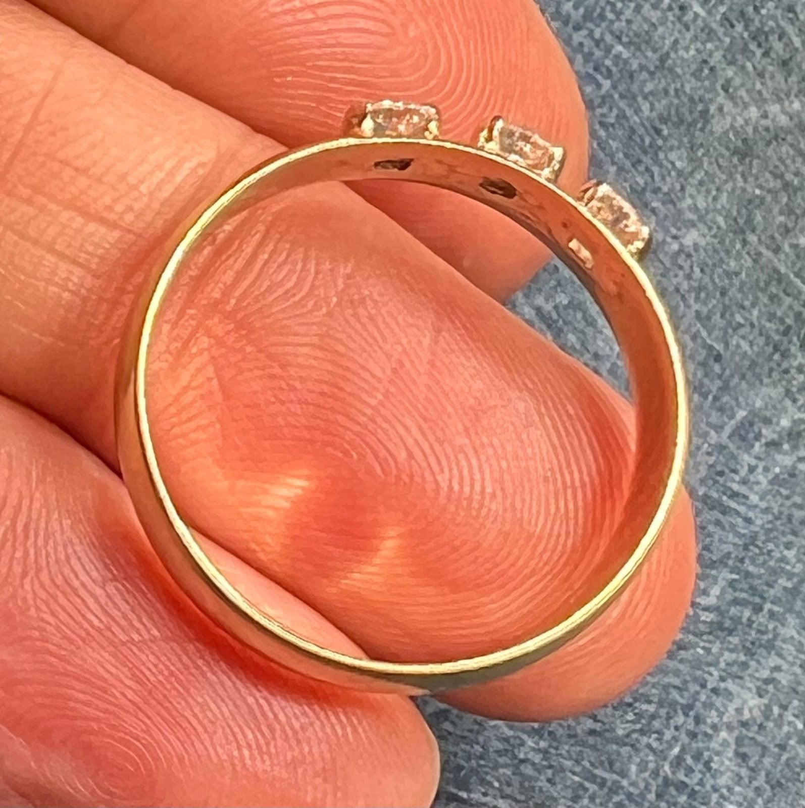 D- 10k Gold 3 Diamond Ring. Engagement/Wedding Band