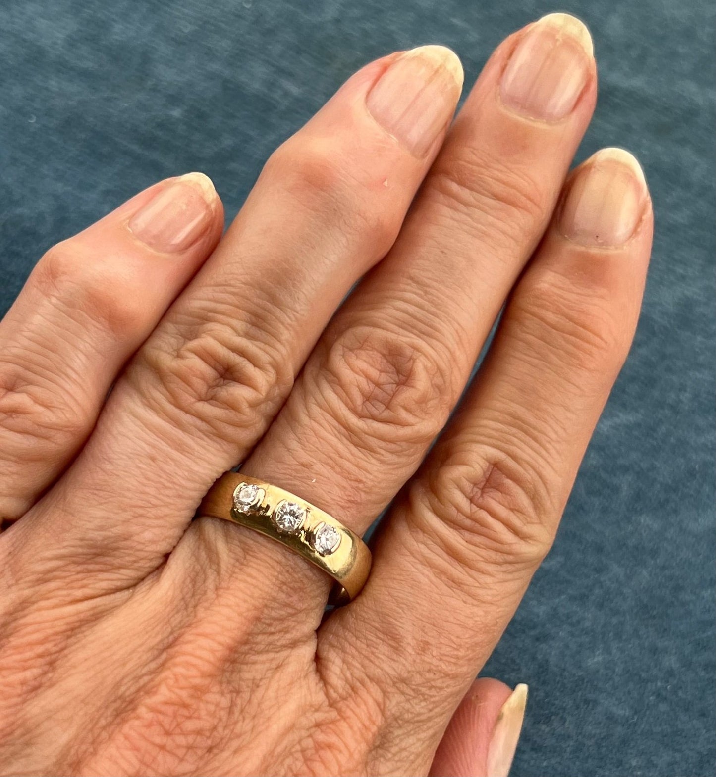 D- 10k Gold 3 Diamond Ring. Engagement/Wedding Band