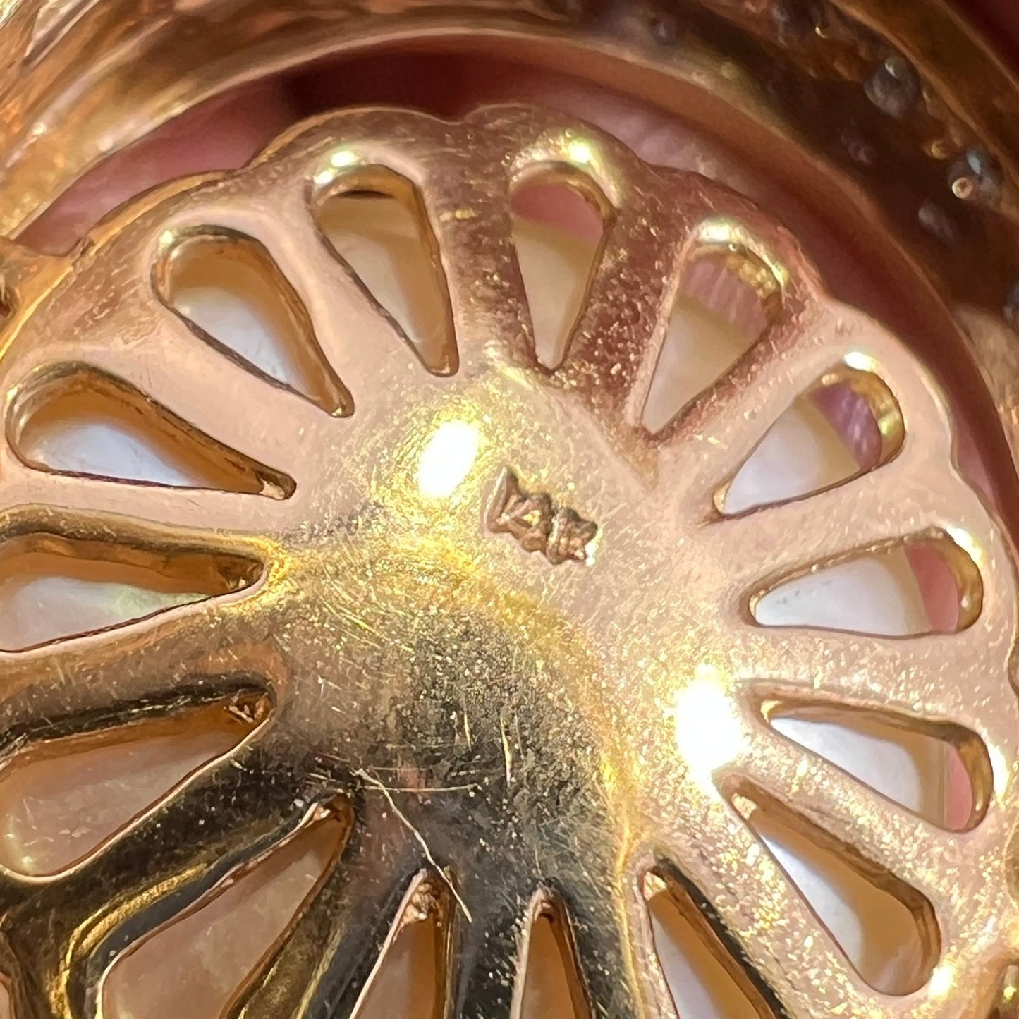 D- 14k Pearl Diamond Pendant Modern *Video*