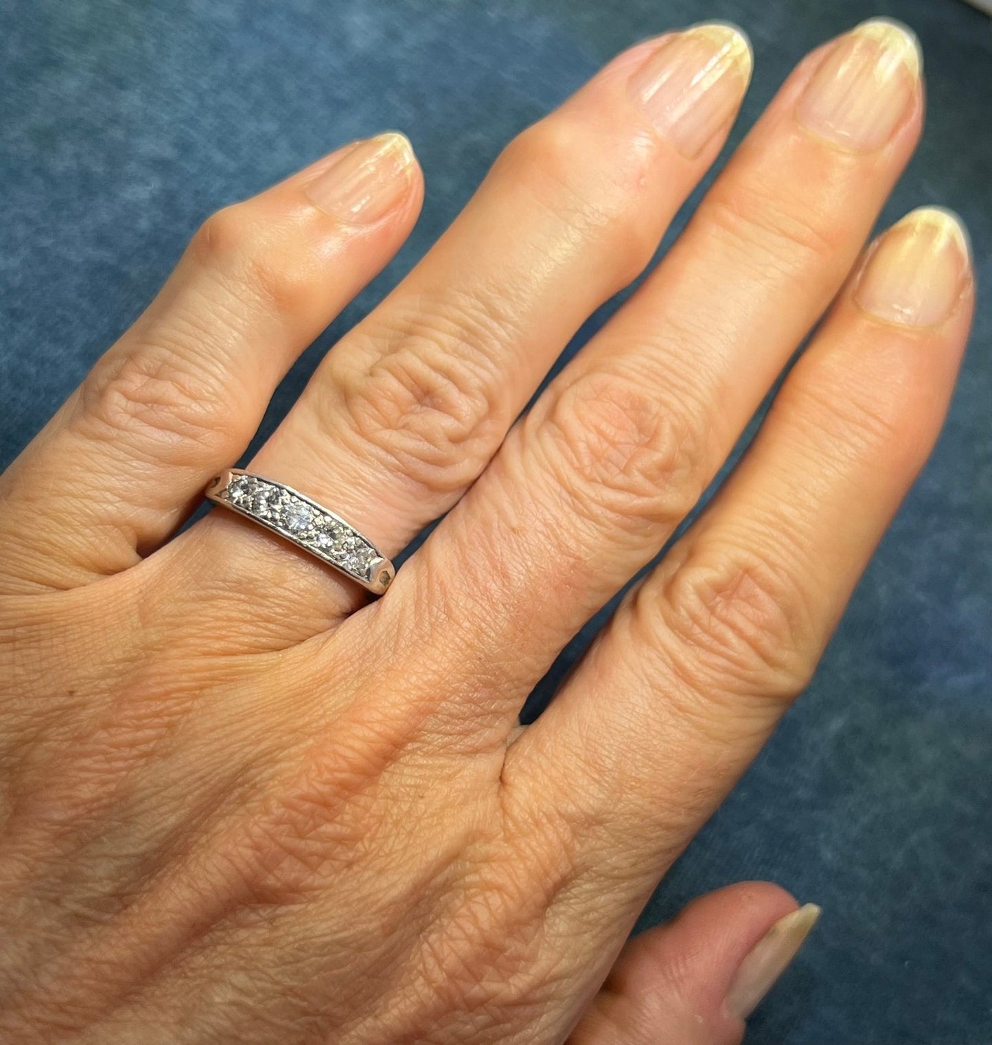 D- Tiffany Platinum Diamond Ring w 10k Gold Arthritic Shank *Video*