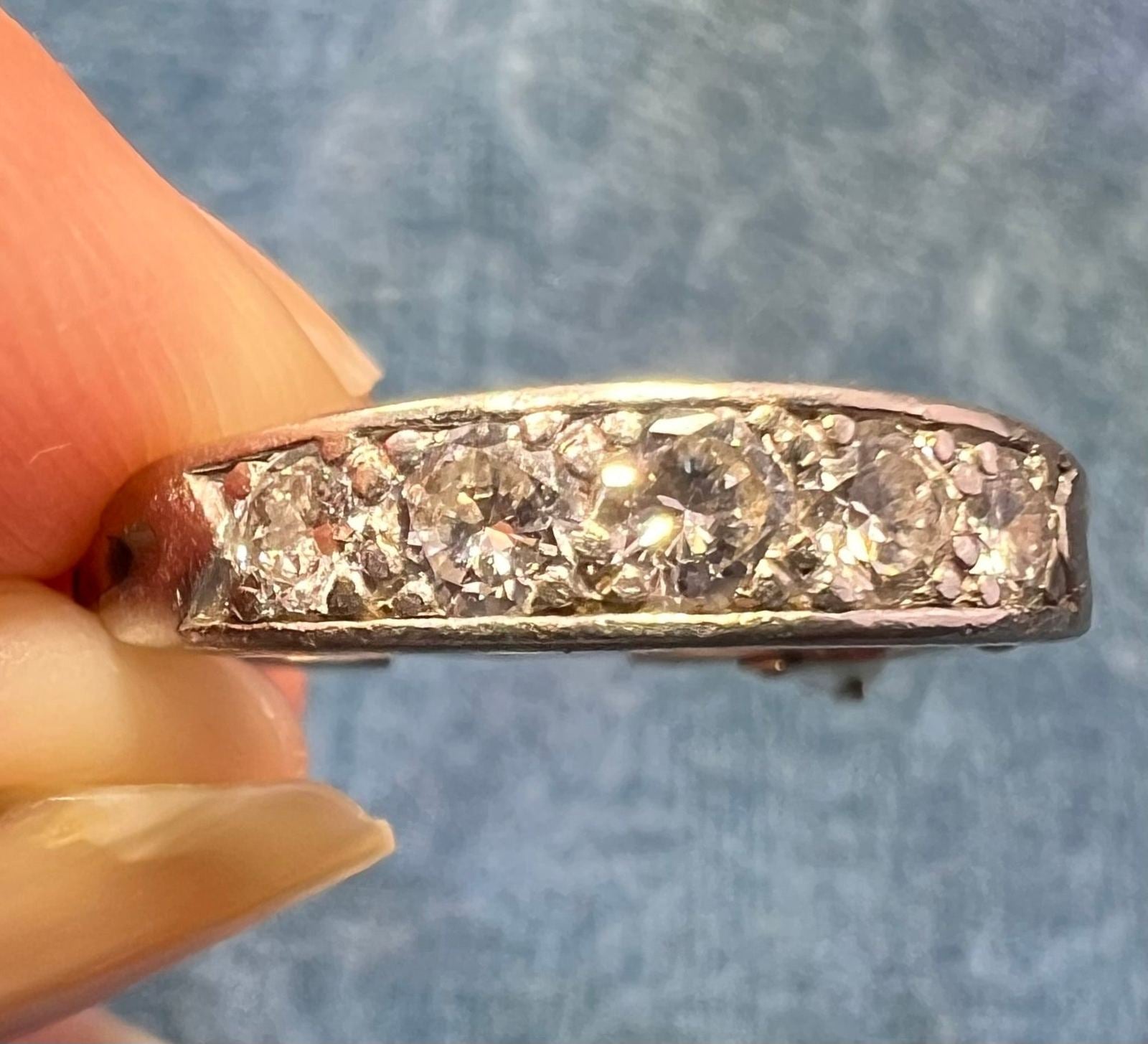 D- Tiffany Platinum Diamond Ring w 10k Gold Arthritic Shank *Video*