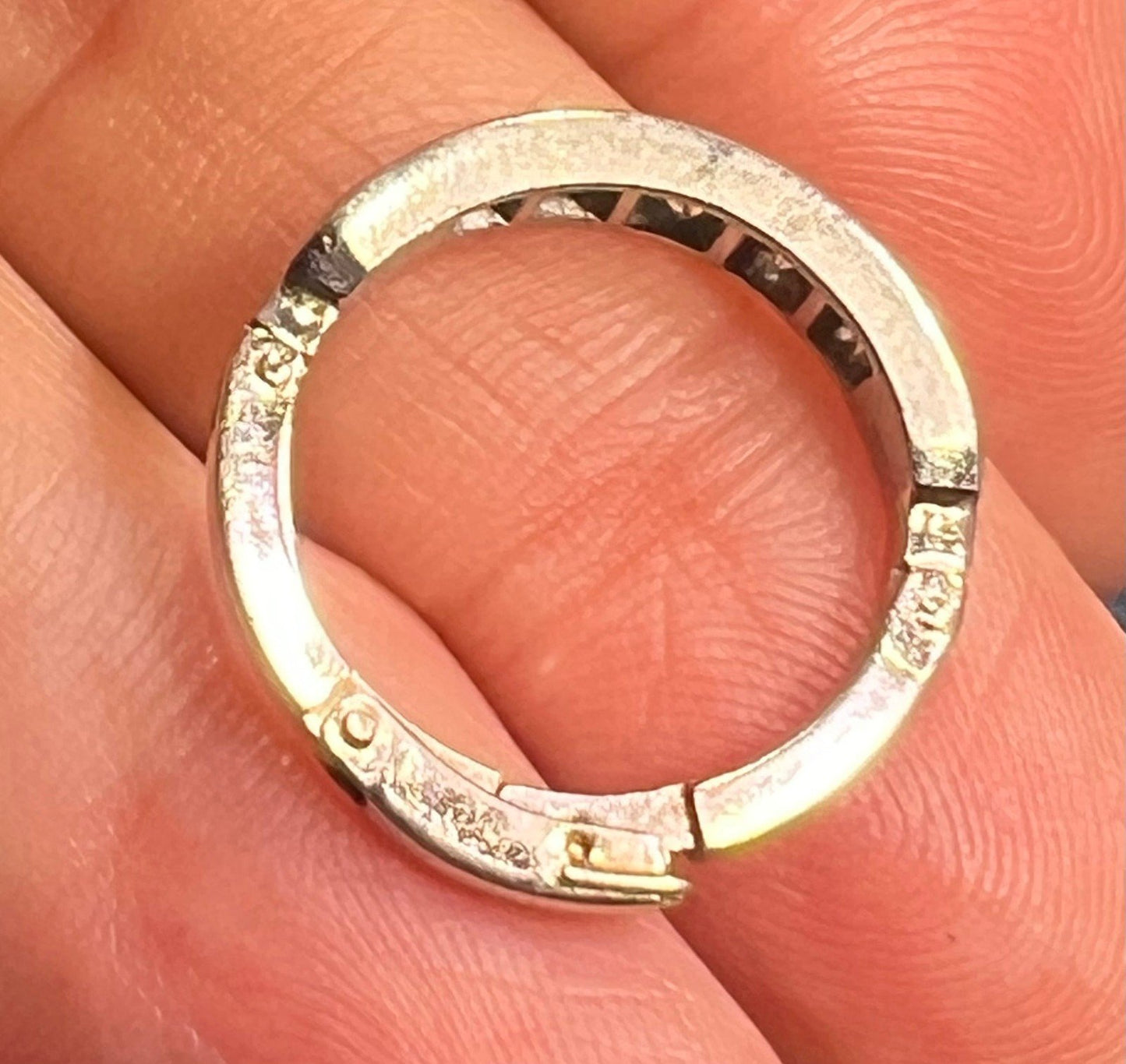 D- Tiffany Platinum Diamond Ring w 10k Gold Arthritic Shank *Video*