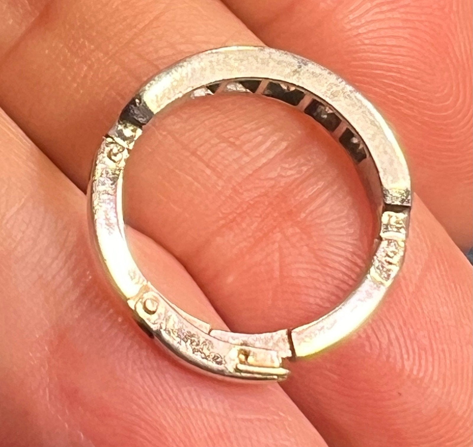 D- Tiffany Platinum Diamond Ring w 10k Gold Arthritic Shank *Video*