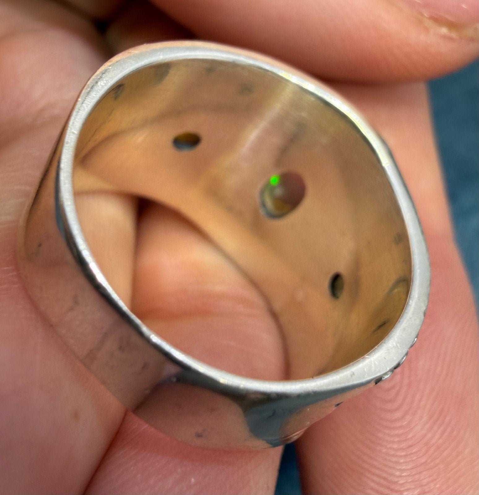 Ethiopian Jelly Opals in Silver Bali Bead Ring. Wide Band *Video*