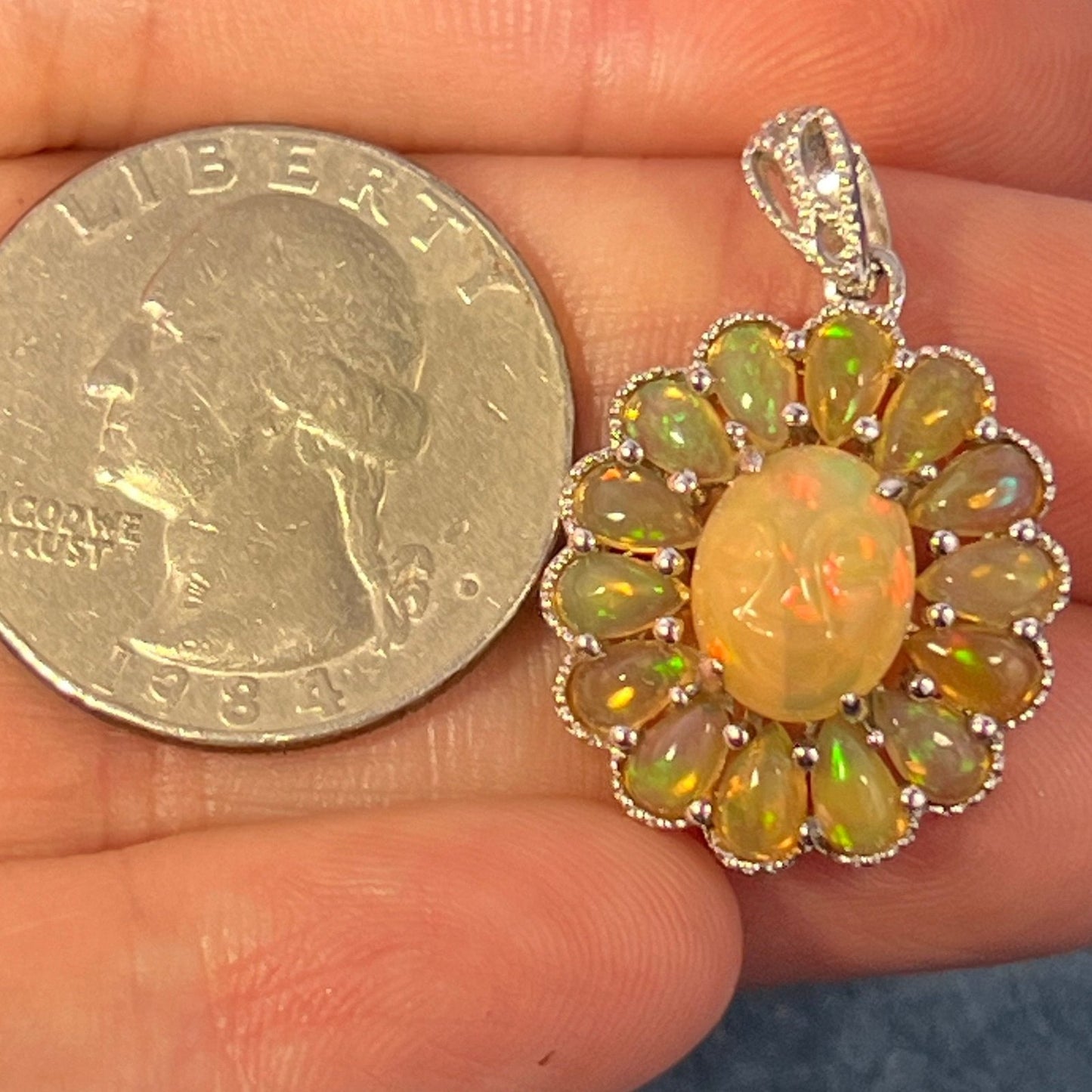 Ethiopian Opal Carved Face Moon Man Sunburst Pendant *Video*