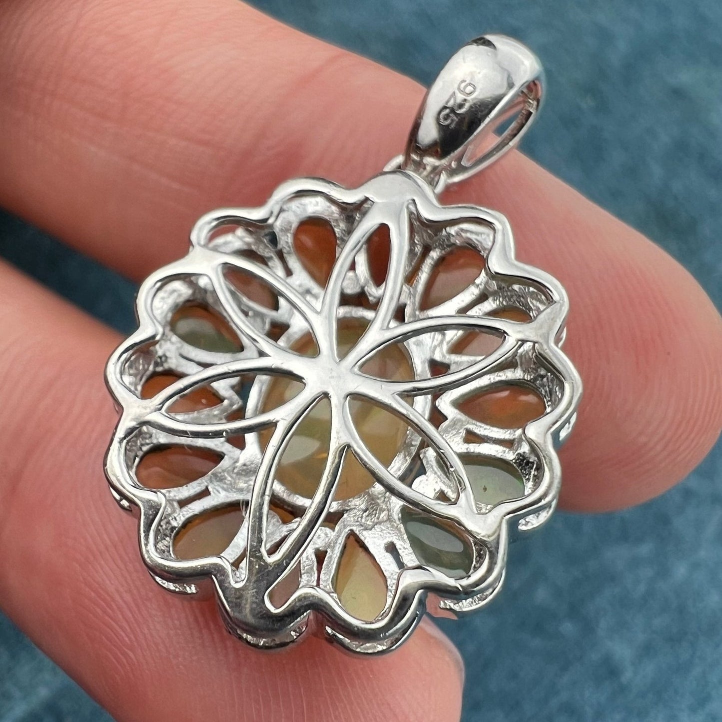 Ethiopian Opal Carved Face Moon Man Sunburst Pendant *Video*