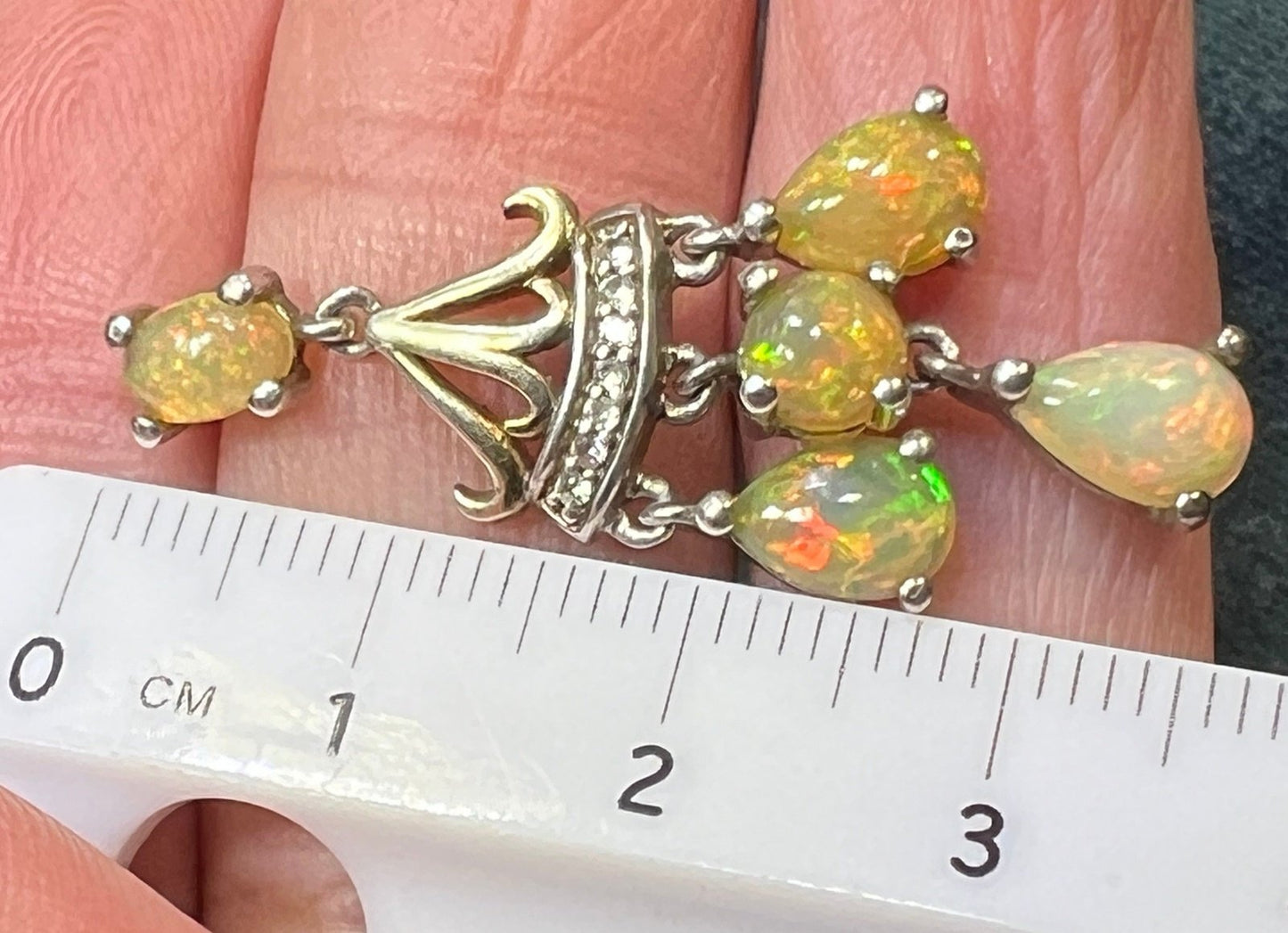 Ethiopian Welo Jelly Opal Dangle Chandelier Earrings. 1.5" 6g *Video*