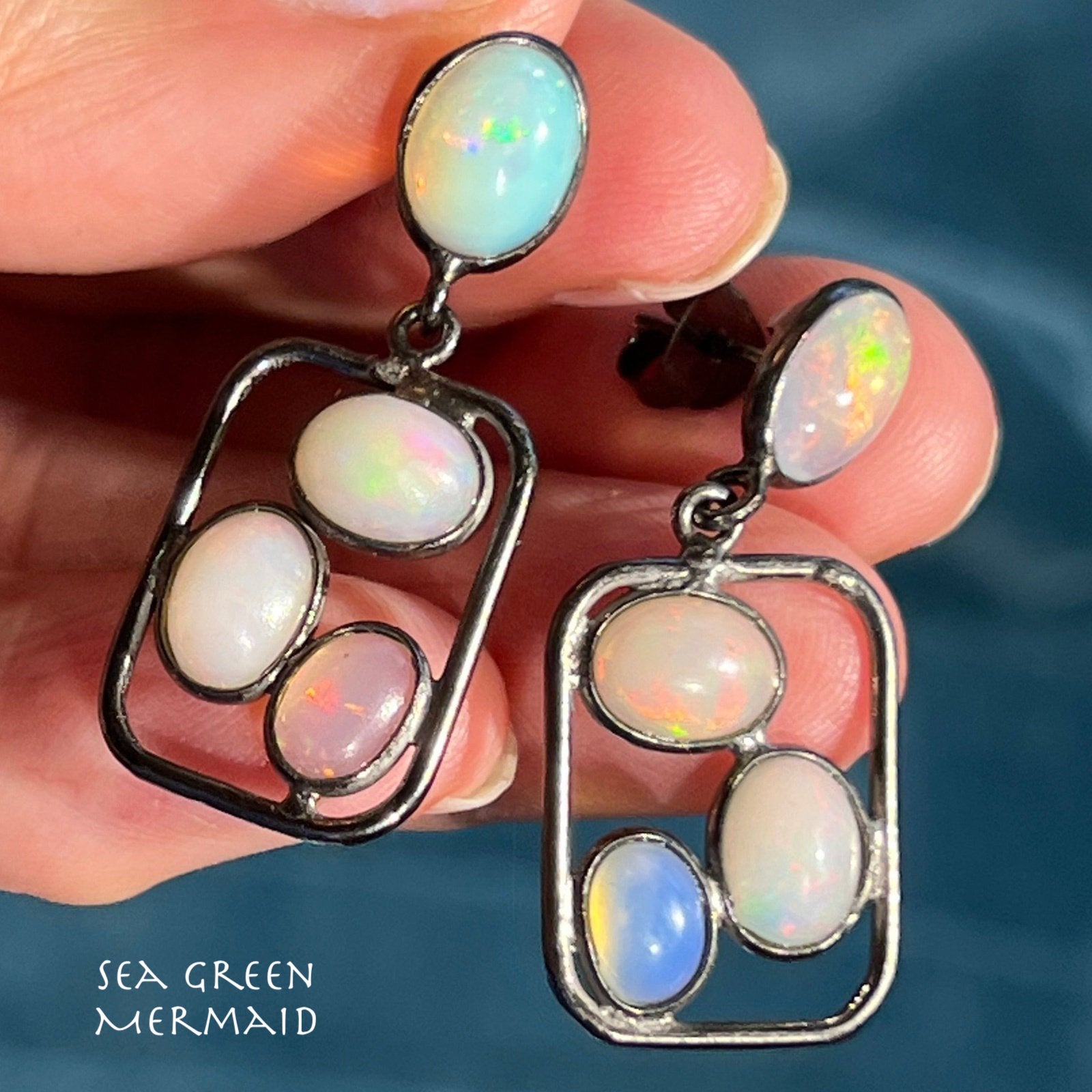 Ethiopian Welo Jelly Opal Dangle Earrings. 1.4" *Video*