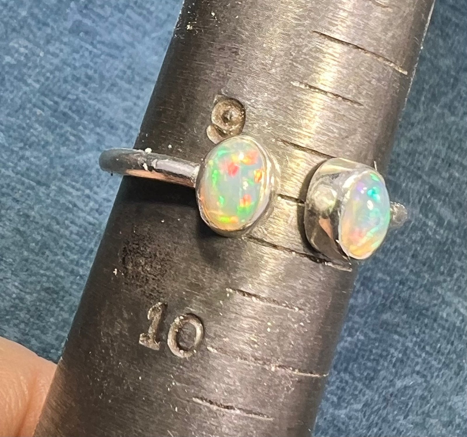 Ethiopian Welo Jelly Opal Silver Bezel Set Open Ring *Video*