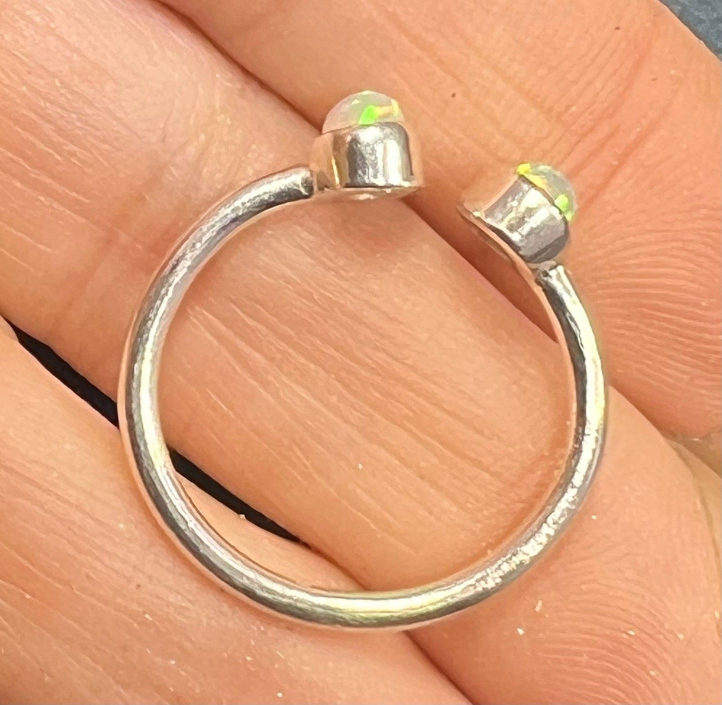 Ethiopian Welo Jelly Opal Silver Bezel Set Open Ring *Video*