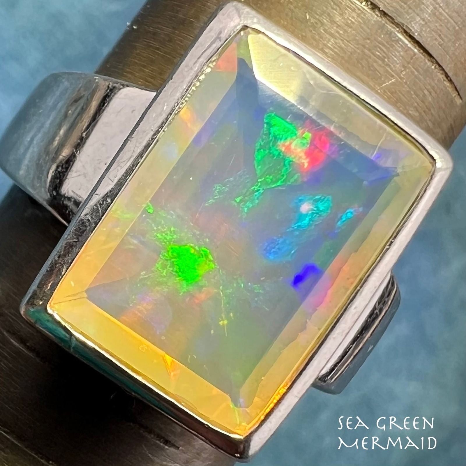 Ethiopian Welo Jelly Opal Silver Bezel Set Ring. 7g *Video*