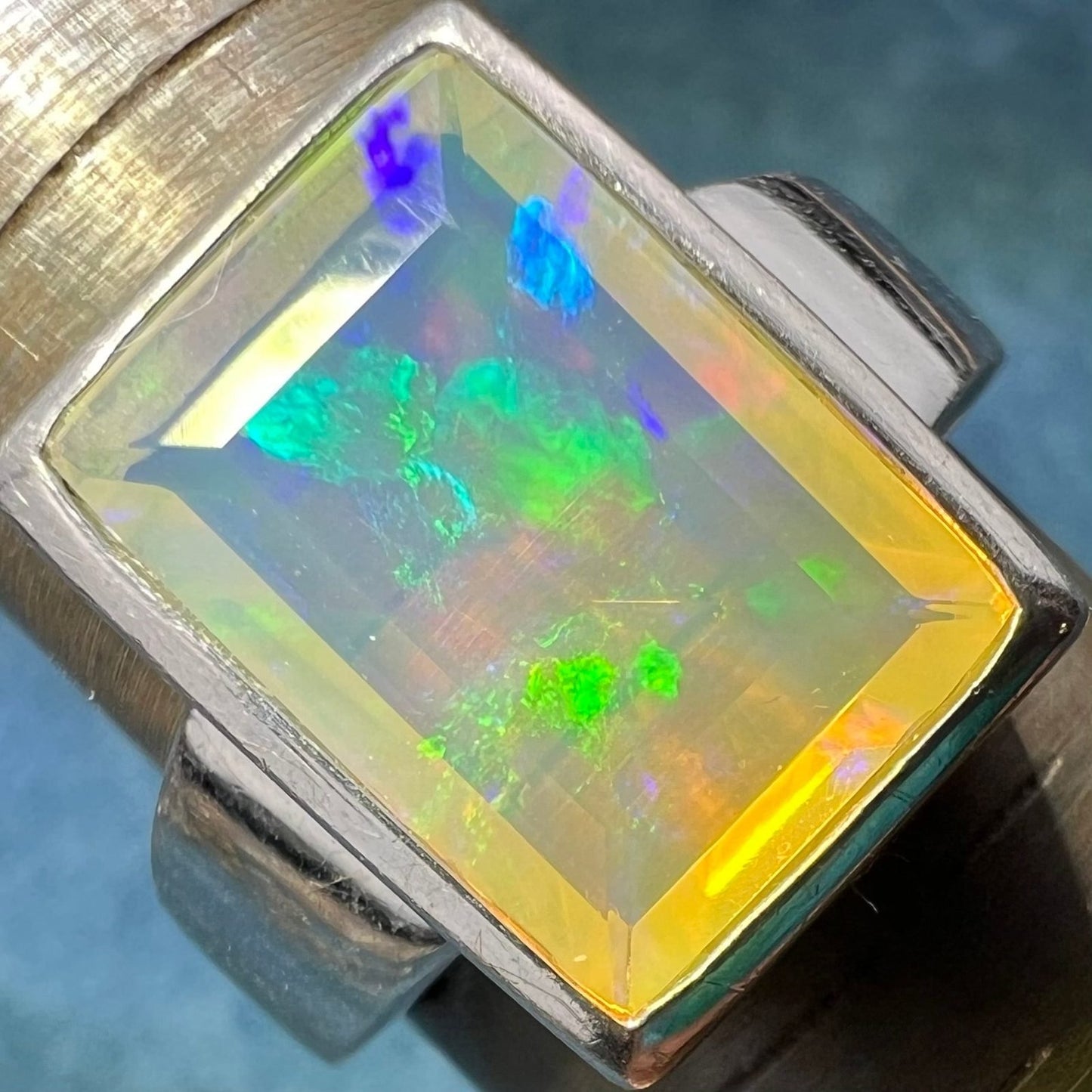 Ethiopian Welo Jelly Opal Silver Bezel Set Ring. 7g *Video*