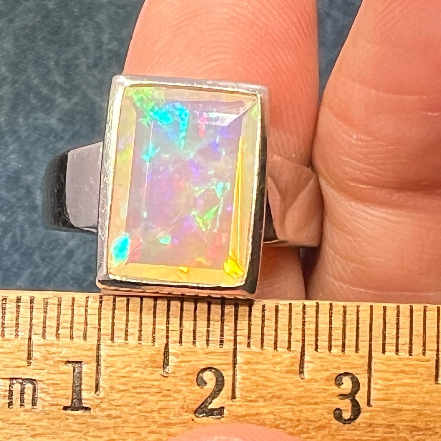 Ethiopian Welo Jelly Opal Silver Bezel Set Ring. 7g *Video*