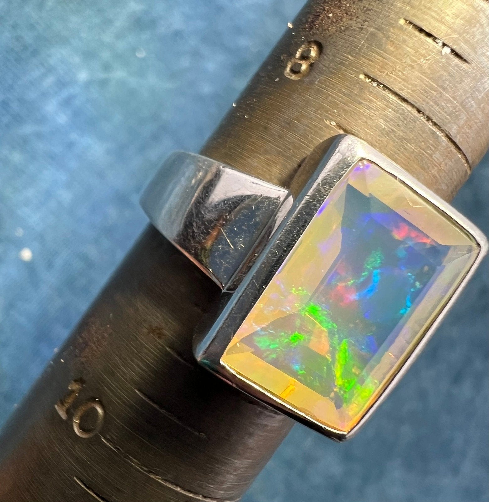 Ethiopian Welo Jelly Opal Silver Bezel Set Ring. 7g *Video*