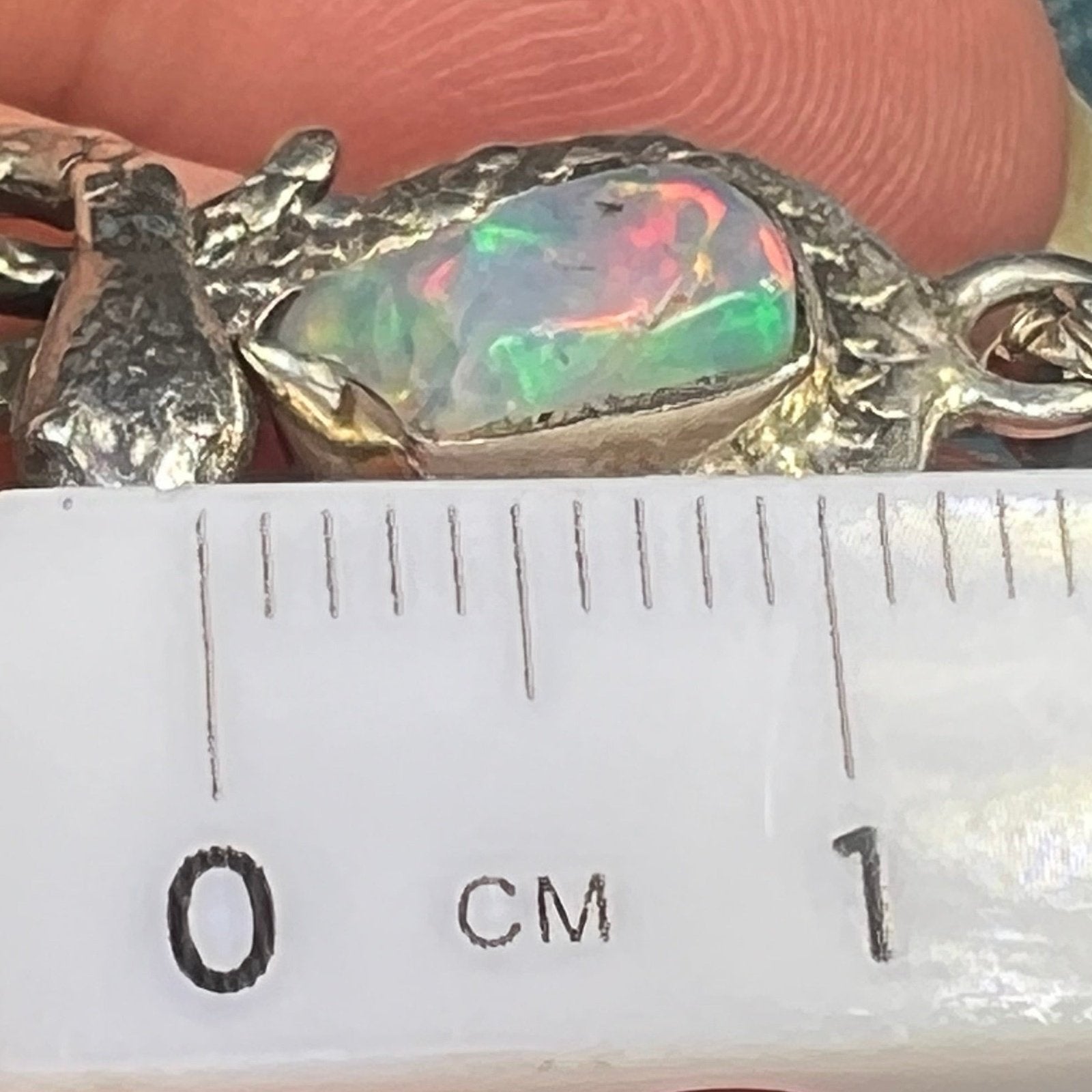 Ethiopian Welo Opal Silver Snake Pendant w Chain *Video*