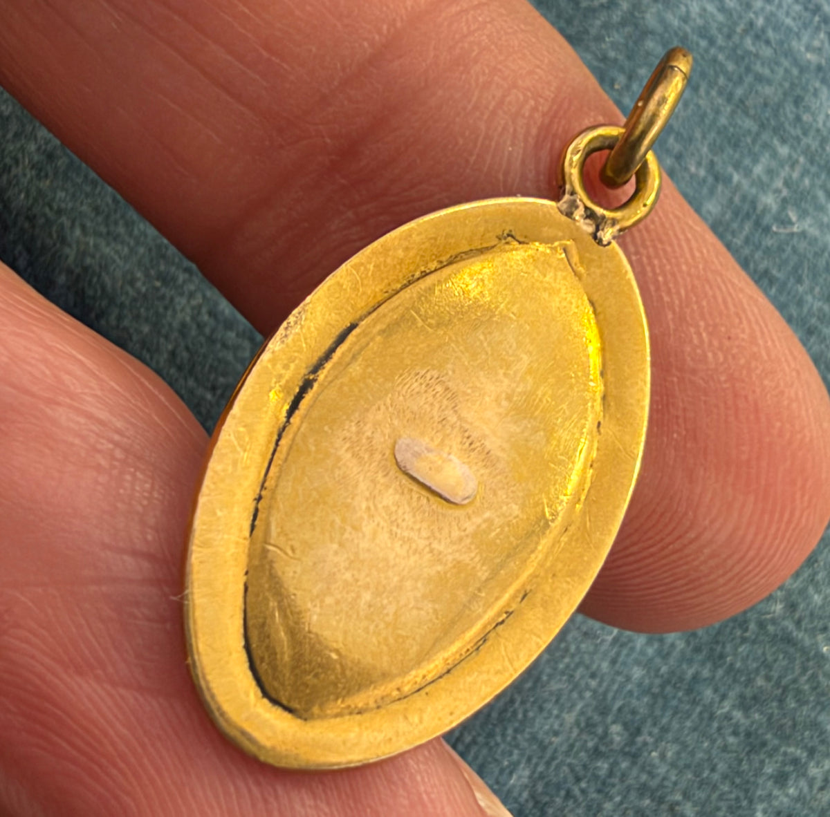 10k Yellow Gold Antique Blue MORPHO BUTTERFLY WING Pendant *Video*
