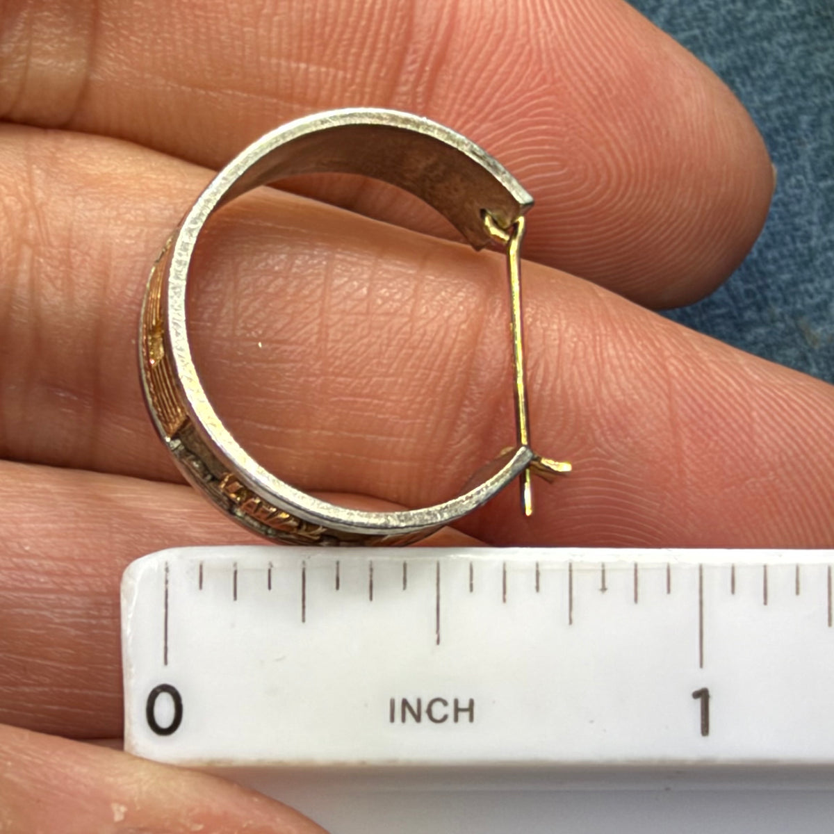 14k Yellow Gold + 925 Silver Storyteller FULL Hoop Earrings. 14k Earwires