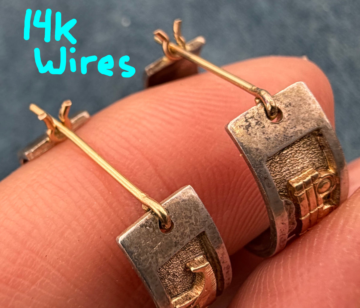 14k Yellow Gold + 925 Silver Storyteller FULL Hoop Earrings. 14k Earwires
