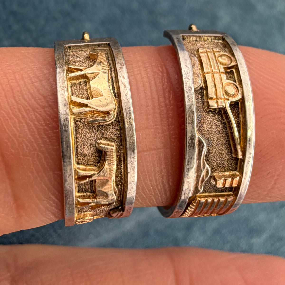 14k Yellow Gold + 925 Silver Storyteller FULL Hoop Earrings. 14k Earwires