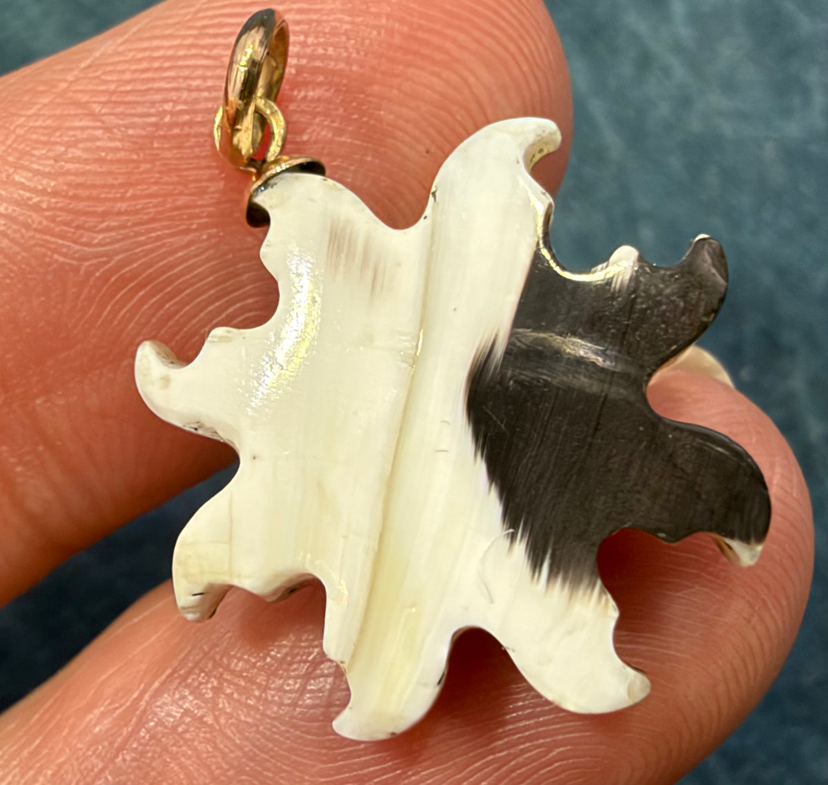 10k Yellow Gold Hand-Carved Face Ocean Shell SUN Pendant. Happy Summer