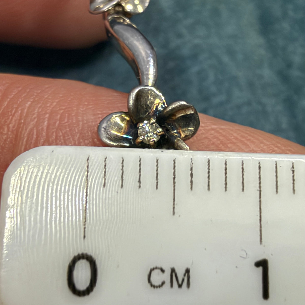 10k Yellow Gold + Sterling Silver Natural Diamond Flower Bracelet